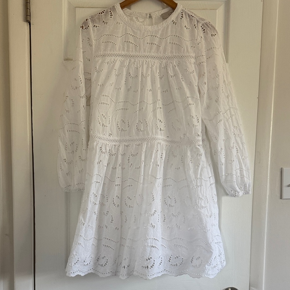 LOFT White Eyelet Mini Dress